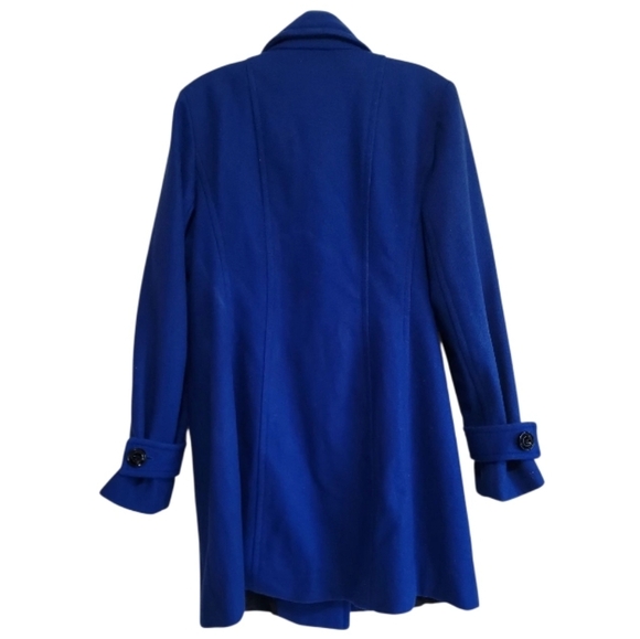 Anne Klein Women Blue Double Breasted Wool Pea Coat Size Large - Picture 6 of 9